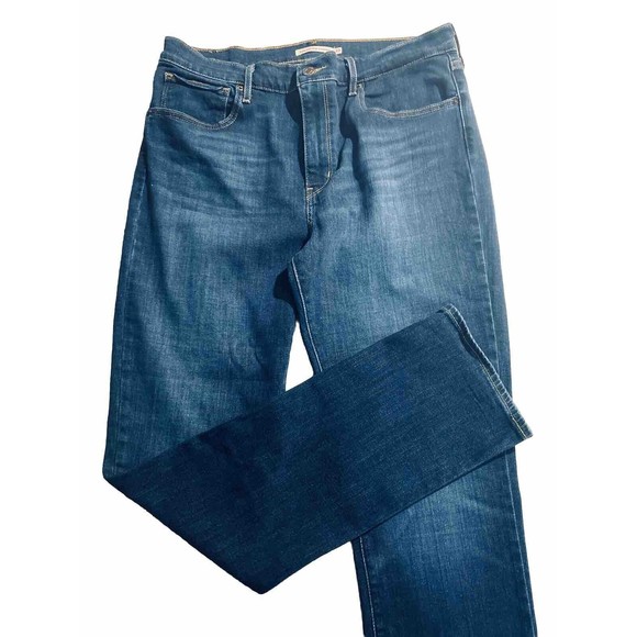 Levi's 724 Straight High Rise Womens Blue Jeans Dark‎ Wash Size 33 - Picture 5 of 16